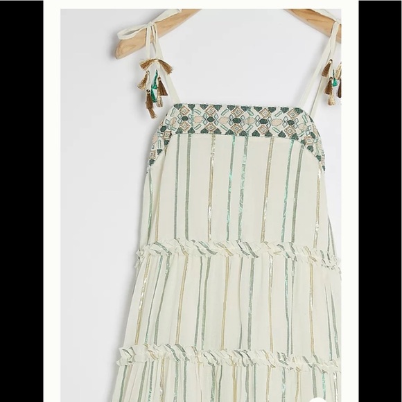 NWT Anthropologie Safa Tiered Shimmer MIDI Dress - Picture 4 of 16